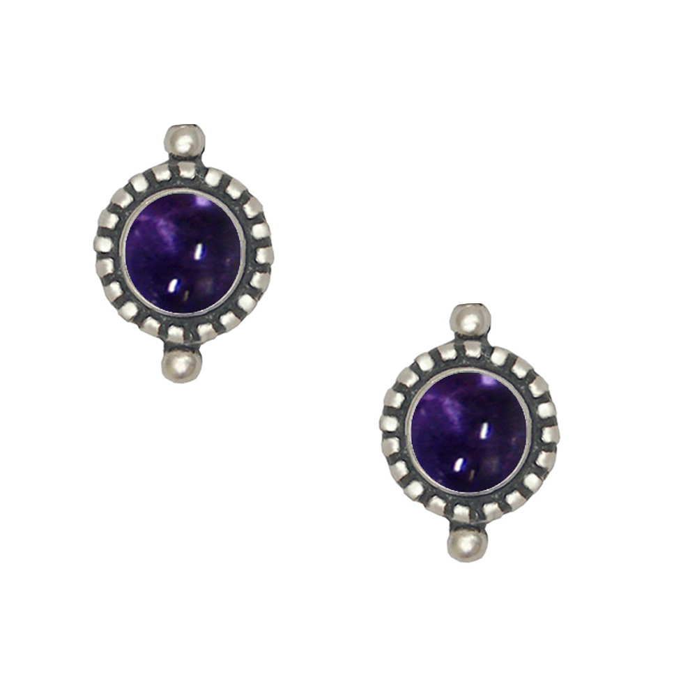 Sterling Silver Petite Iolite Post Stud Earrings
